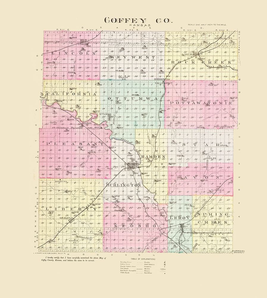 Coffey Kansas - Everts 1887 art print by Everts for $57.95 CAD