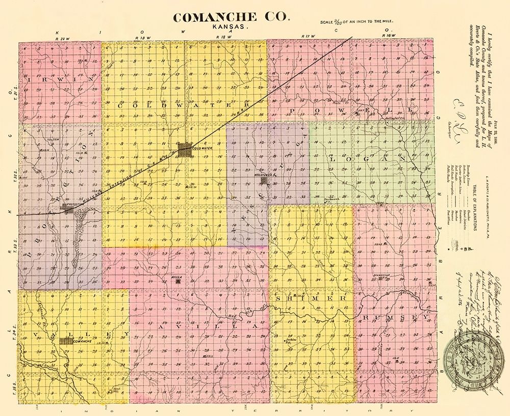 Comanche Kansas - Everts 1887 art print by Everts for $57.95 CAD