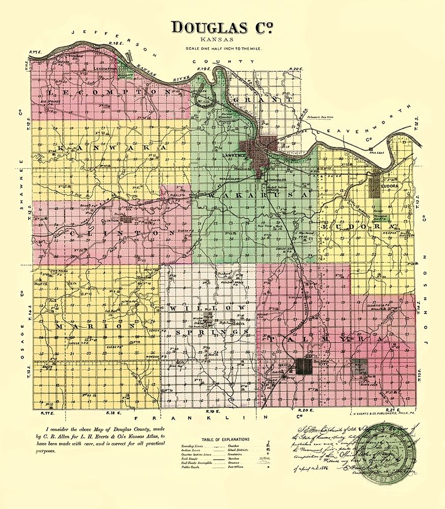 Doniphan Kansas - Everts 1887 art print by Everts for $57.95 CAD