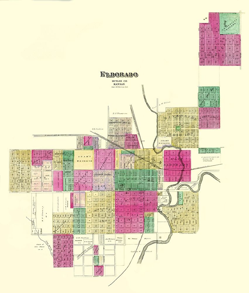 Eldorado Kansas Landowner - Everts 1887 art print by Everts for $57.95 CAD