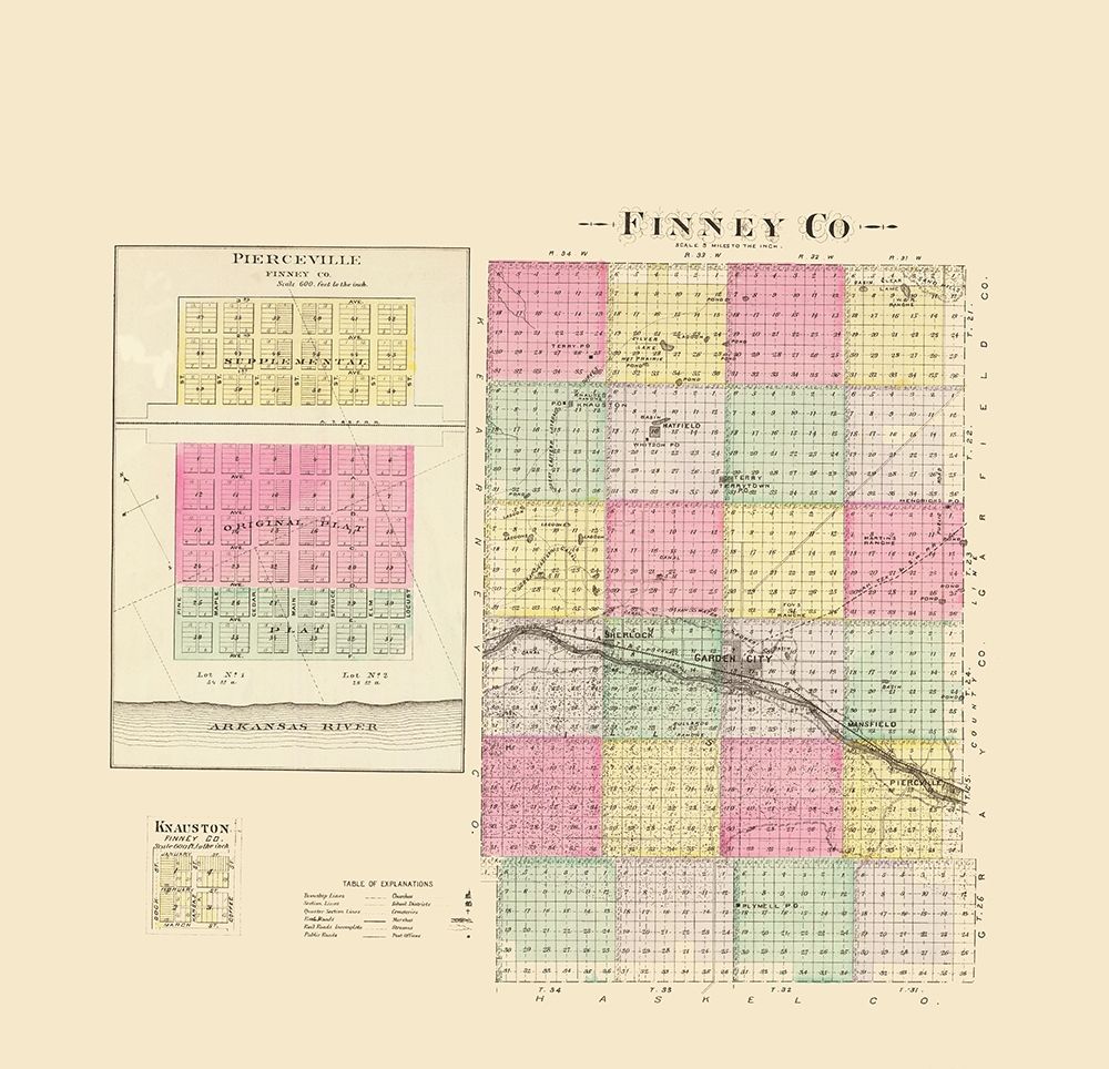 Finney Kansas - Everts 1887 art print by Everts for $57.95 CAD