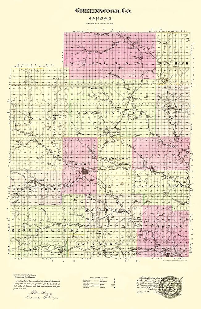 Greenwood Kansas - Everts 1887 art print by Everts for $57.95 CAD