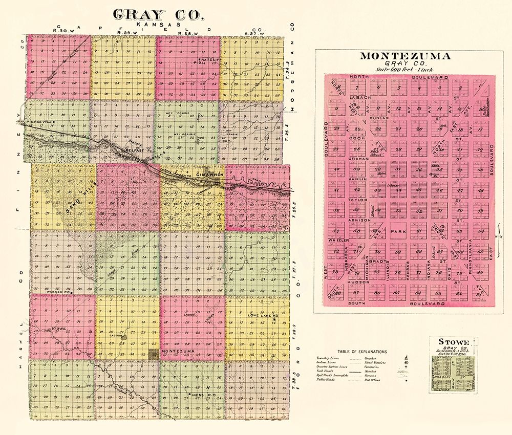 Gray Kansas - Everts 1887 art print by Everts for $57.95 CAD