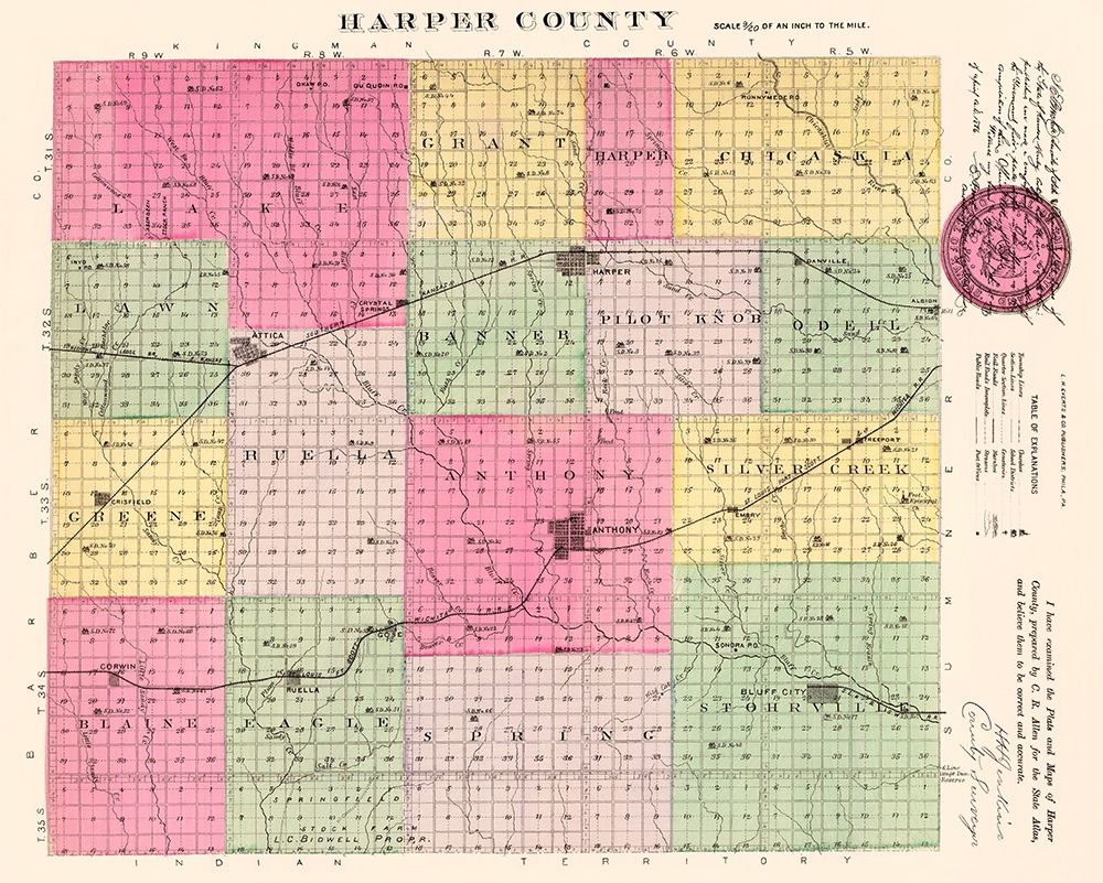 Harper Kansas - Everts 1887 art print by Everts for $57.95 CAD