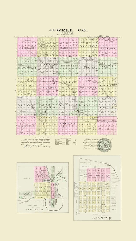 Jewell Kansas - Everts 1887 art print by Everts for $57.95 CAD