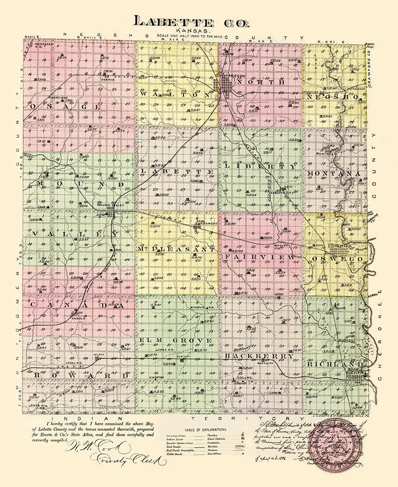 Labette Kansas - Everts 1887 art print by Everts for $57.95 CAD