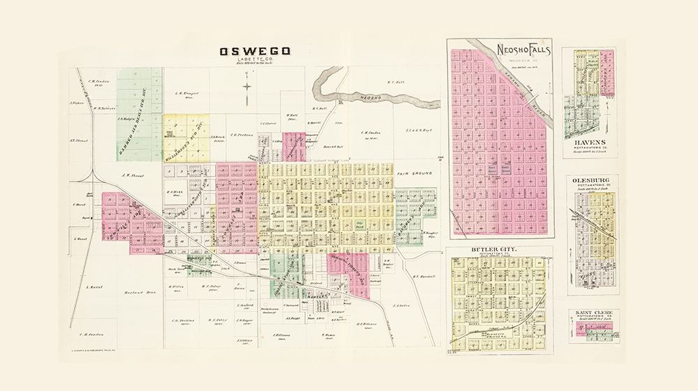 Labette, Woodson, Pottawatomie Kansas - Everts art print by Everts for $57.95 CAD