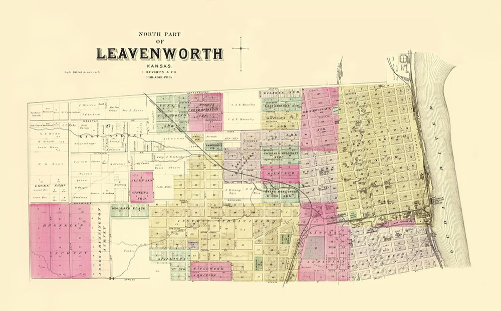 Leavenworth, North, 3 Of 3 Kansas Landowner art print by Everts for $57.95 CAD