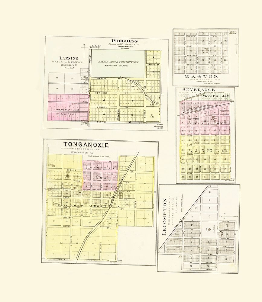 Lecompton, Lansing, Progress, Easton, Tonganoxie art print by Everts for $57.95 CAD