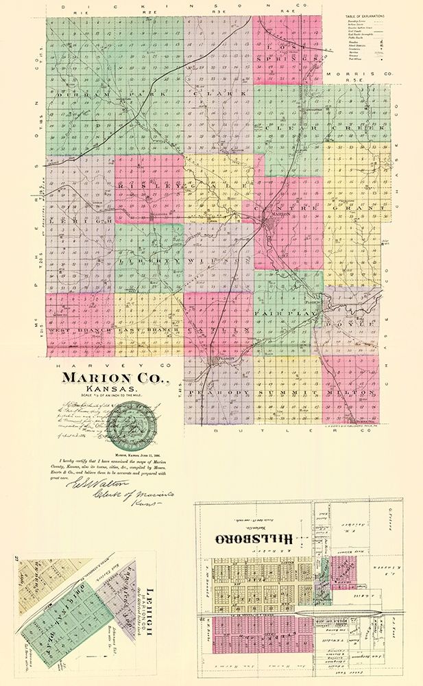 Marion Kansas - Everts 1887 art print by Everts for $57.95 CAD