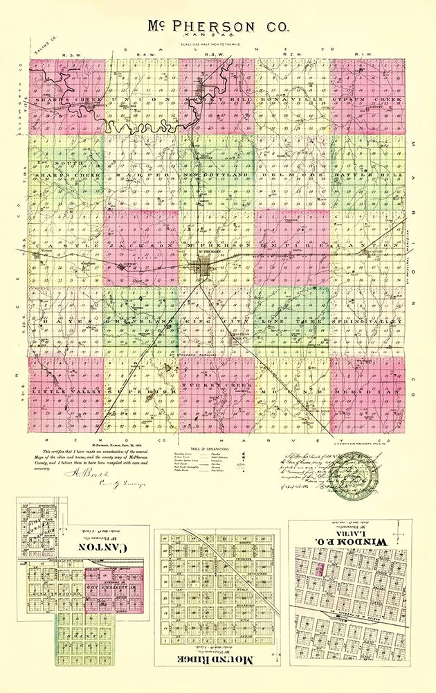 Mcpherson Kansas - Everts 1887 art print by Everts for $57.95 CAD