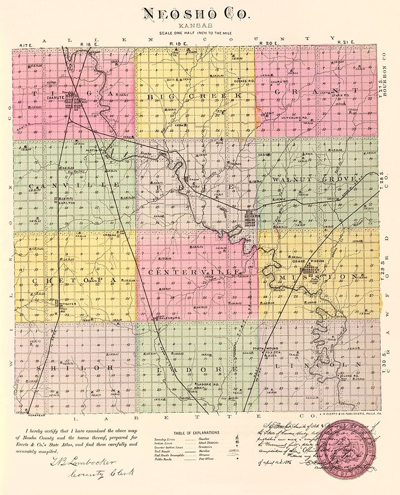 Neosho Kansas - Everts 1887 art print by Everts for $57.95 CAD