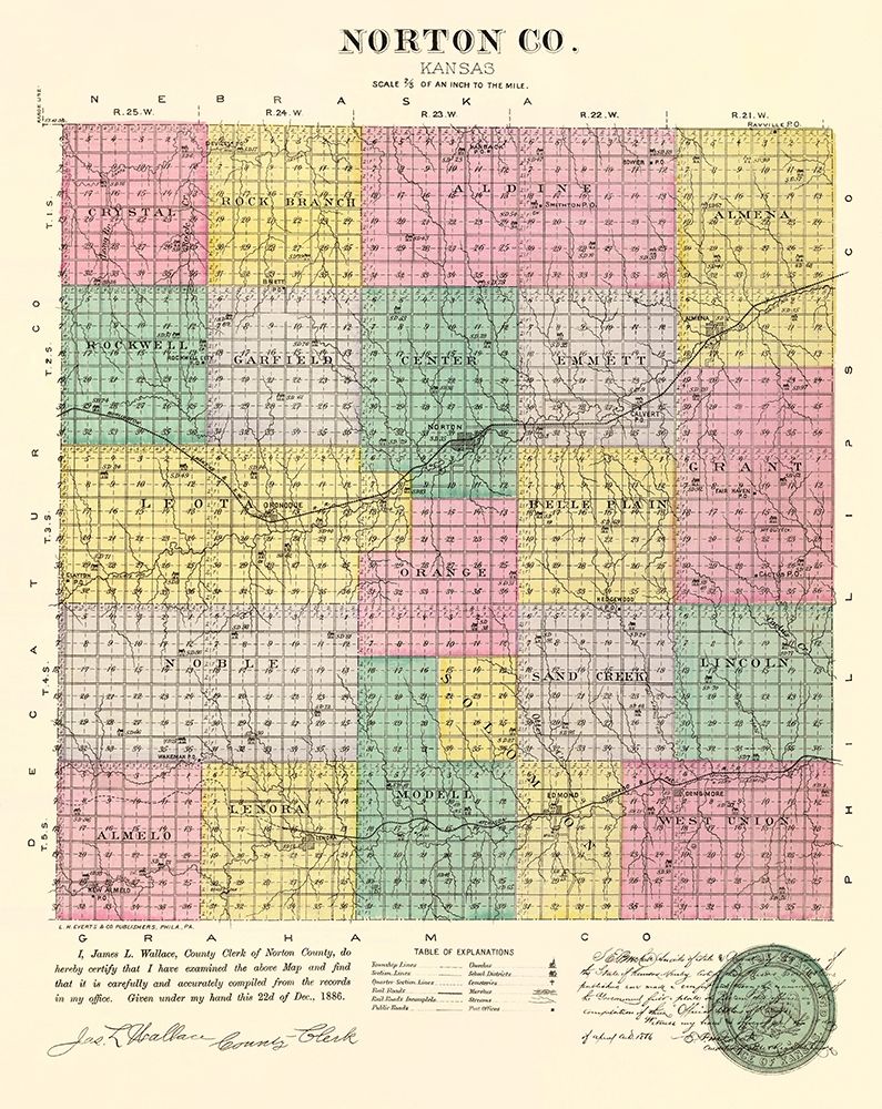 Norton Kansas - Everts 1887 art print by Everts for $57.95 CAD