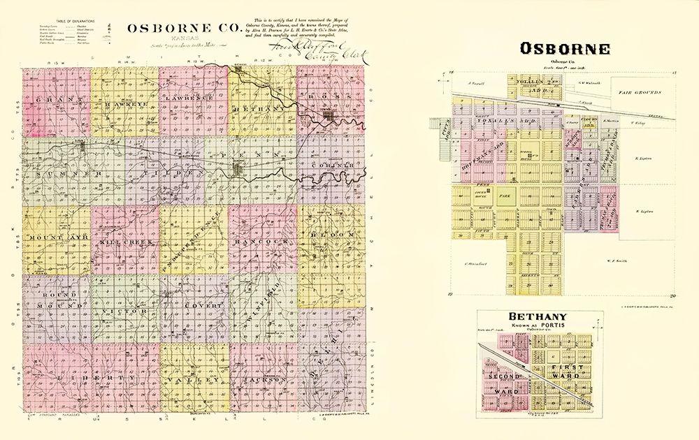 Osborne Kansas - Everts 1887 art print by Everts for $57.95 CAD