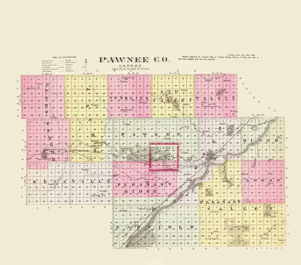 Pawnee Kansas - Everts 1887 art print by Everts for $57.95 CAD