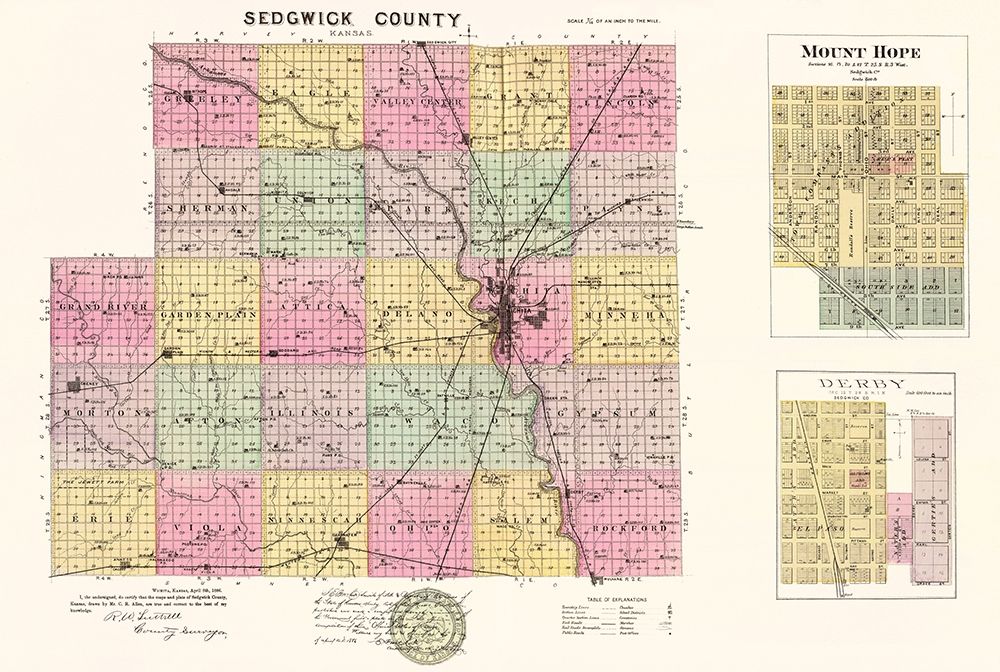 Sedgwick Kansas - Everts 1887 art print by Everts for $57.95 CAD
