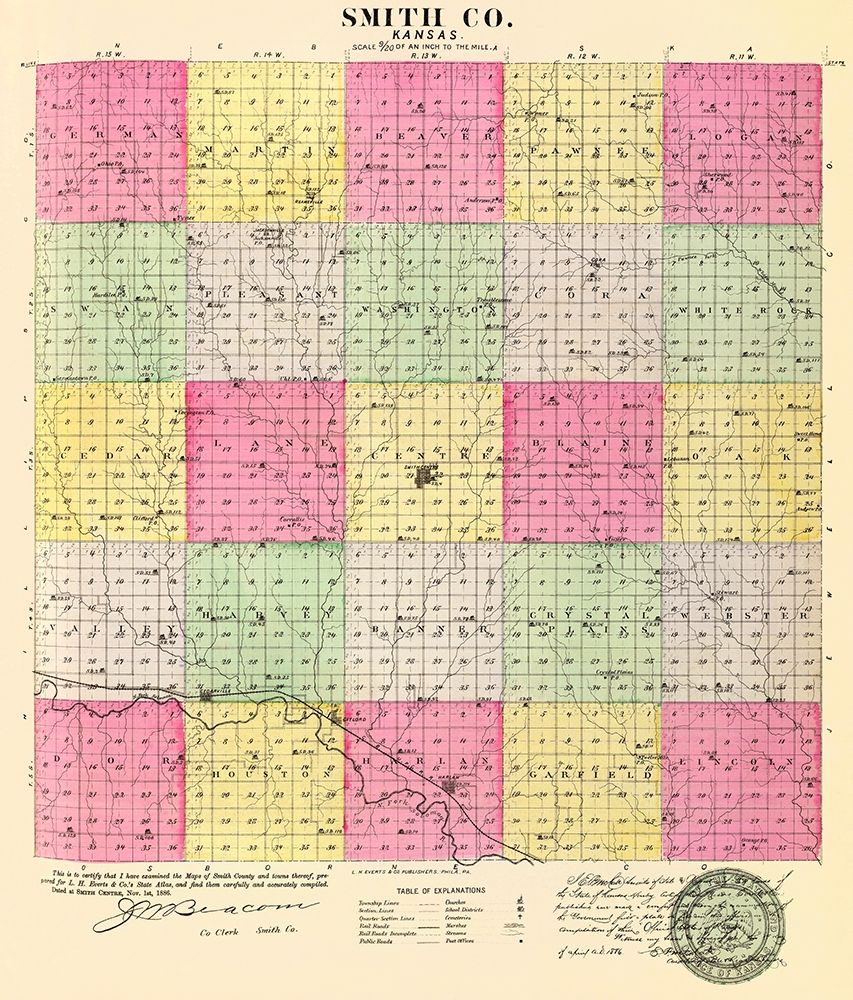 Smith Kansas - Everts 1887 art print by Everts for $57.95 CAD