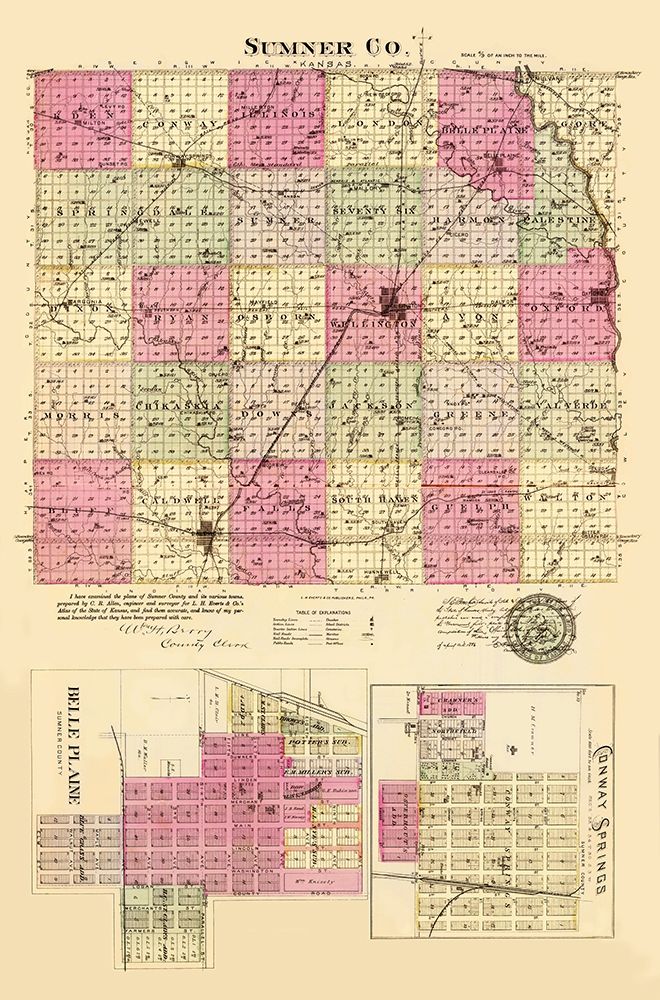 Sumner Kansas - Everts 1887 art print by Everts for $57.95 CAD