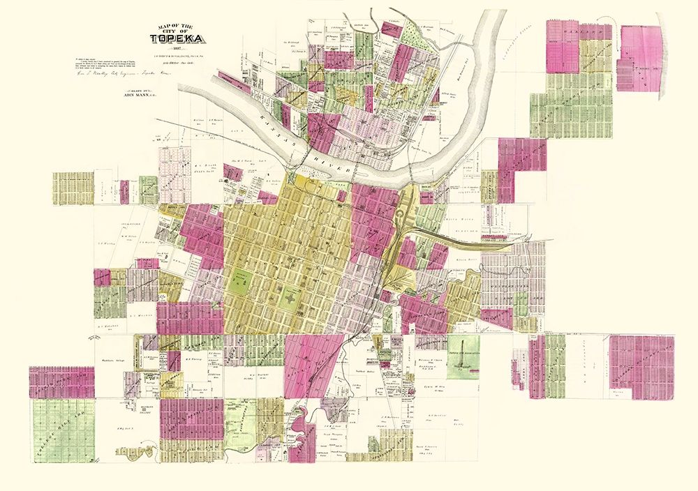 Topeka Kansas Landowner - Everts 1887 art print by Everts for $57.95 CAD