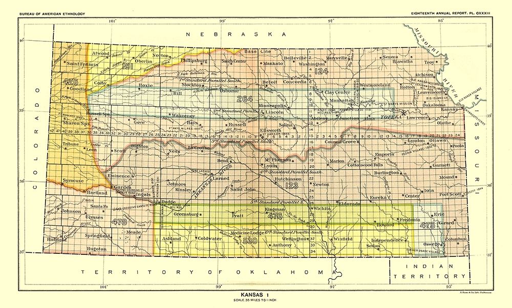 Kansas - Topeka - Hoen 1896 art print by Hoen for $57.95 CAD