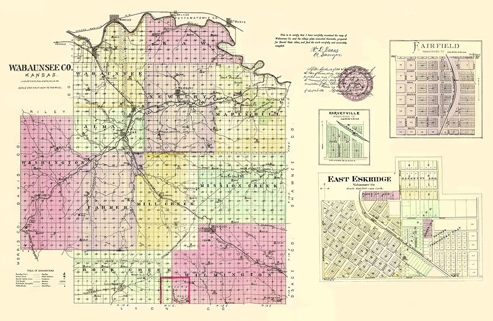 Wabaunsee Kansas - Everts 1887 art print by Everts for $57.95 CAD