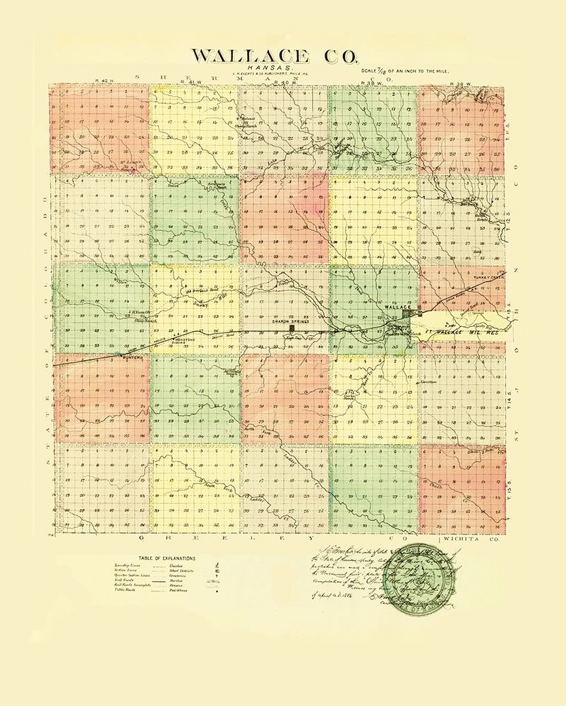 Wallace Kansas - Everts 1887 art print by Everts for $57.95 CAD