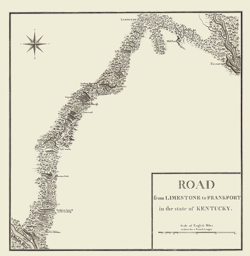 Limestone to Frankfort Kentucky Roads art print by Bertrand for $57.95 CAD