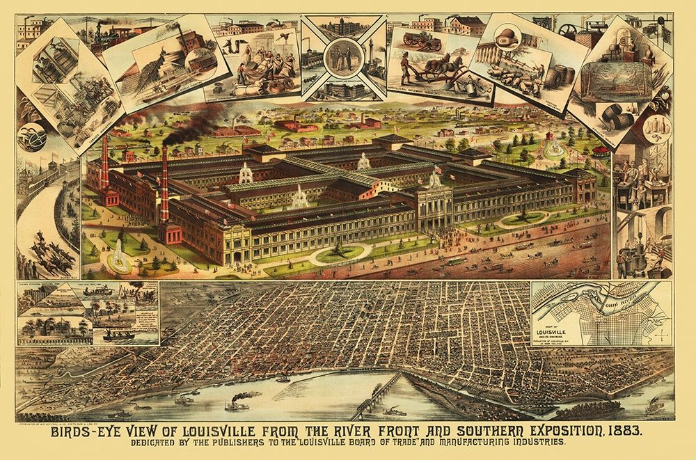 Louisville Kentucky - Clarke 1883 art print by Clarke for $57.95 CAD