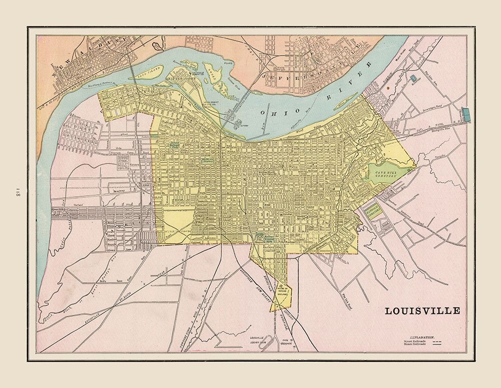 Louisville  Kentucky - Cram 1892 art print by Cram for $57.95 CAD