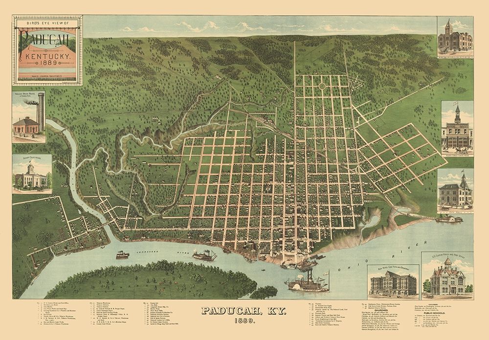 Paducah Kentucky - Kress 1889 art print by Kress for $57.95 CAD