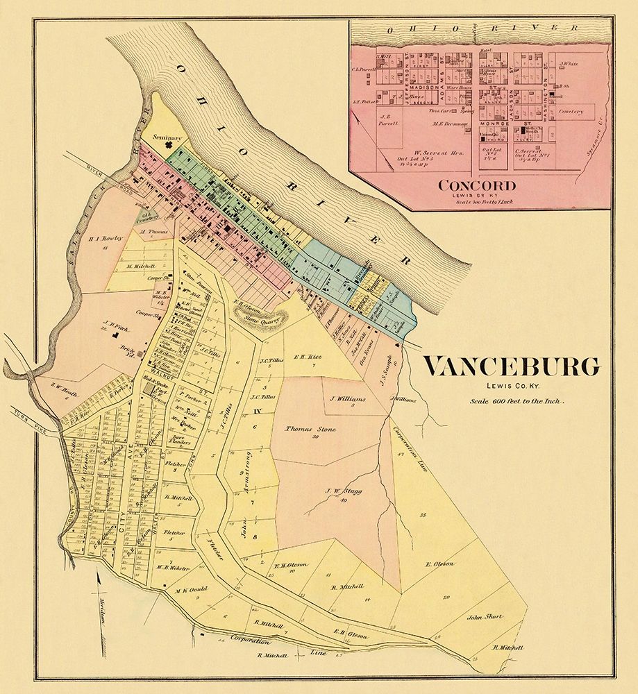 Vanceburg, Concord Kentucky Landowner - Hayes art print by Hayes for $57.95 CAD