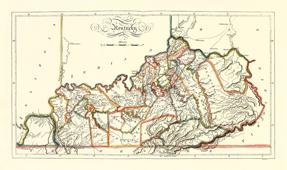 Kentucky - Gridley 1814 art print by Gridley for $57.95 CAD