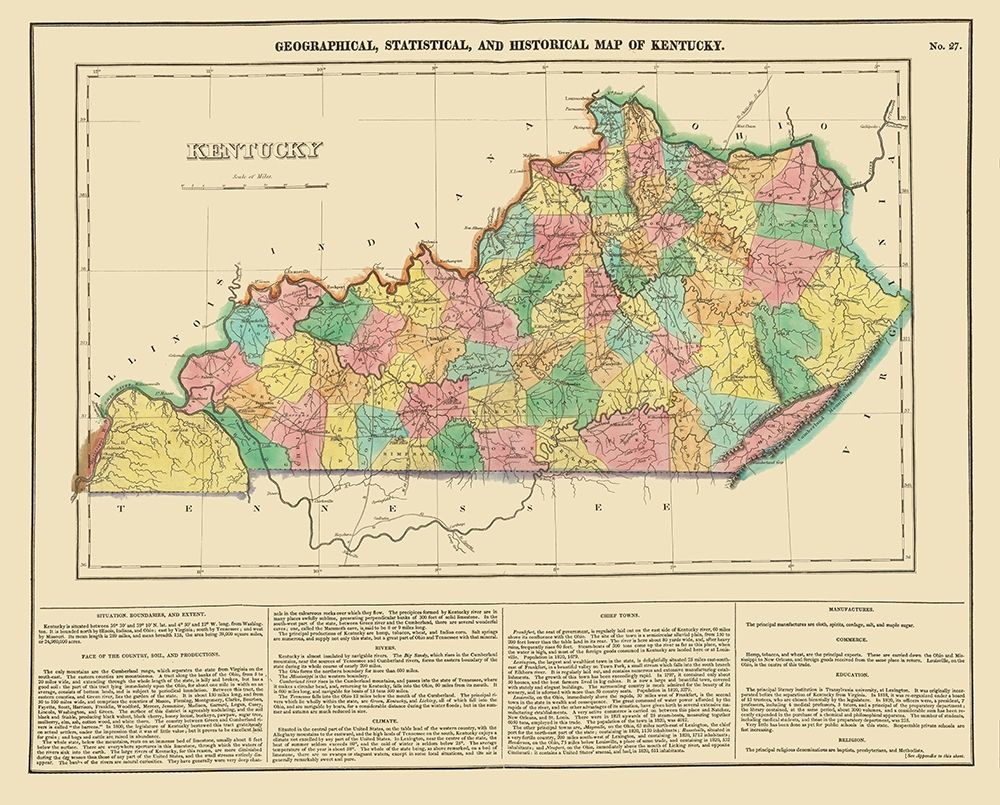 Kentucky - Carey 1822 art print by Carey for $57.95 CAD