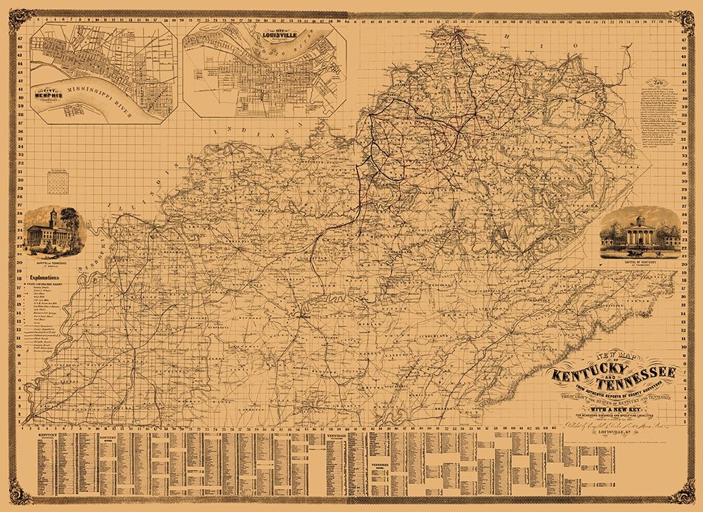 Kentucky, Tennessee - Campbell 1861 art print by Campbell for $57.95 CAD