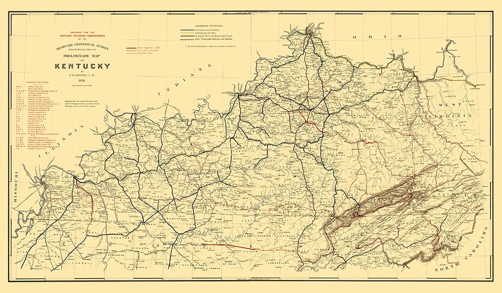 Kentucky Railroad - Hoeing 1891 art print by Hoeing for $57.95 CAD