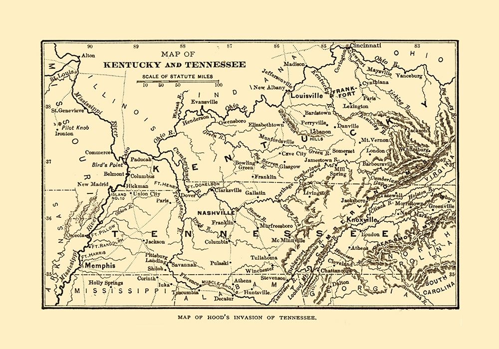 Tennessee Hoods Invasion -Century 1864 art print by Century for $57.95 CAD