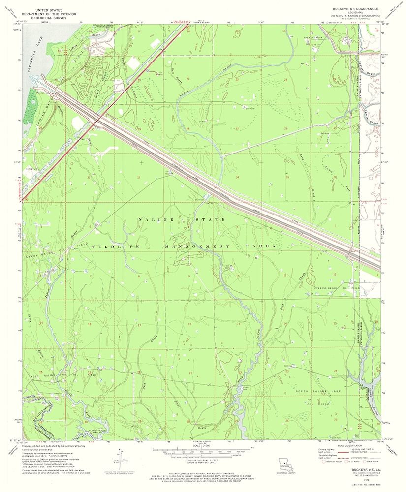North East Buckeye Louisiana Quad - USGS 1972 art print by USGS for $57.95 CAD