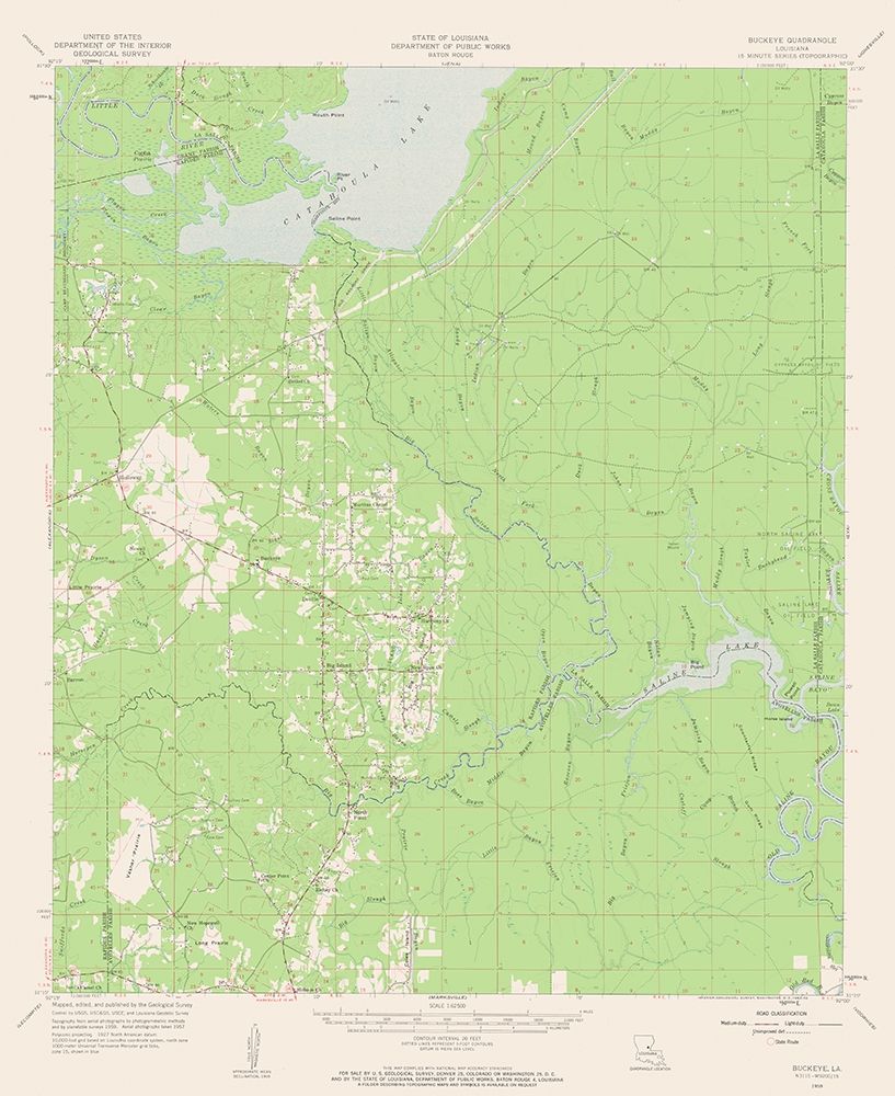 Buckeye Louisiana Quad - USGS 1959 art print by USGS for $57.95 CAD