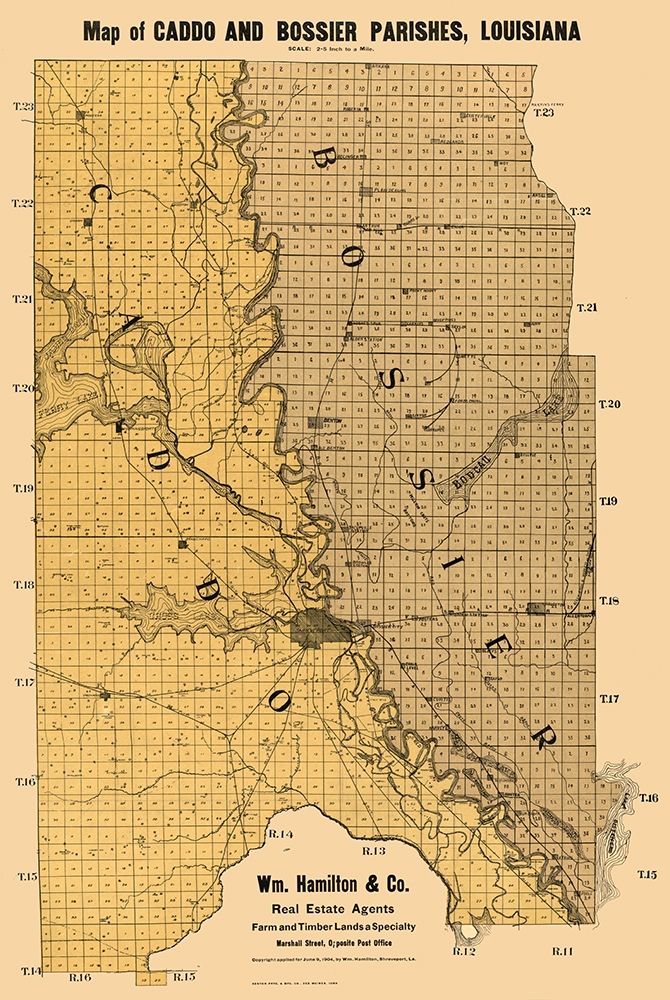 Caddo Bossier Parishes Louisiana - Kenyon 1904 art print by Kenyon for $57.95 CAD