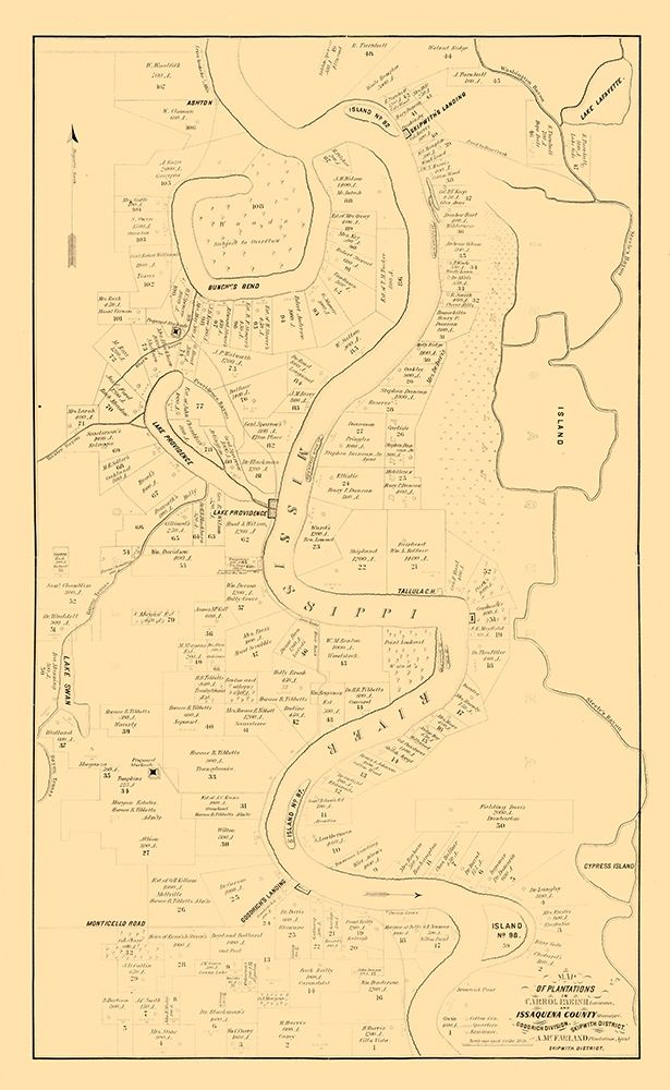 Carrol Parish Louisiana - McFarland 1860 art print by McFarland for $57.95 CAD