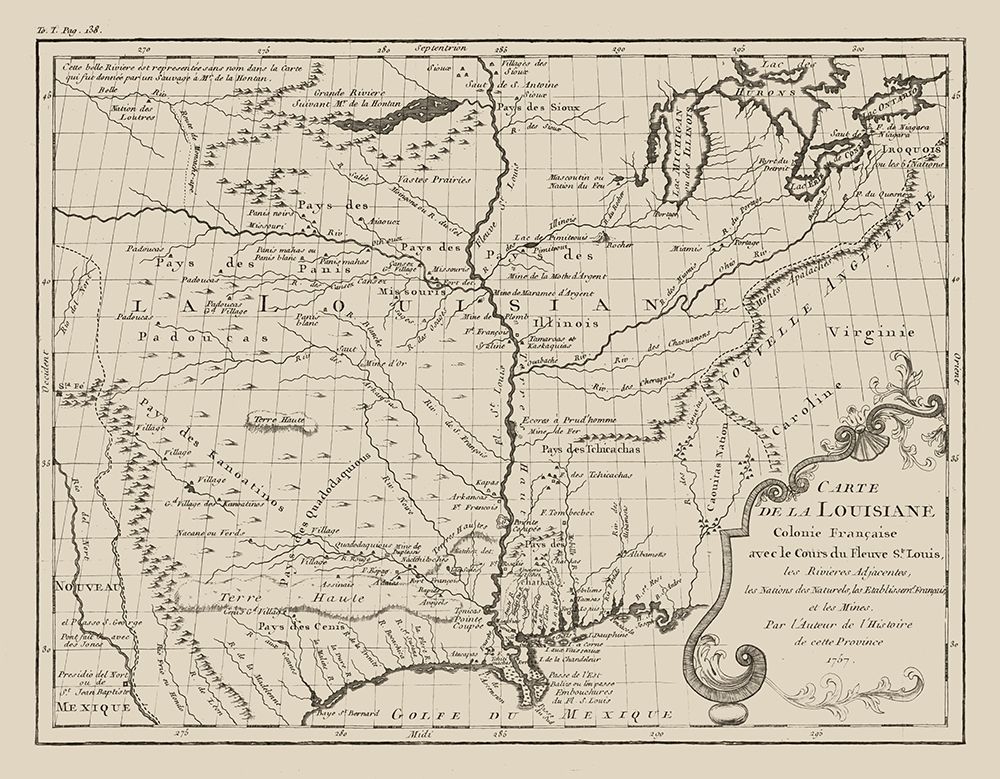Louisiana French Colony  - Jefferys 1767 art print by Jefferys for $57.95 CAD
