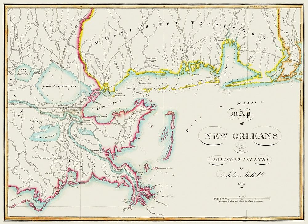 New Orleans Louisiana -Melish 1815 art print by Melish for $57.95 CAD