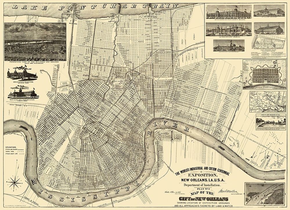 New Orleans Louisiana Expositiion - Burke 1890 art print by Burke for $57.95 CAD