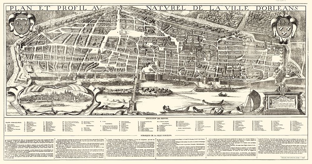 Orleans City Planning France - Jacob 1849 art print by Jacob for $57.95 CAD