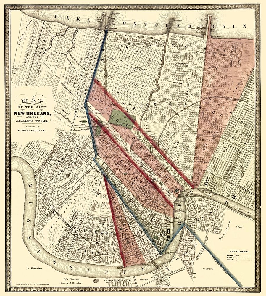 New Orleans Louisiana - Hoen 1861 art print by Hoen for $57.95 CAD