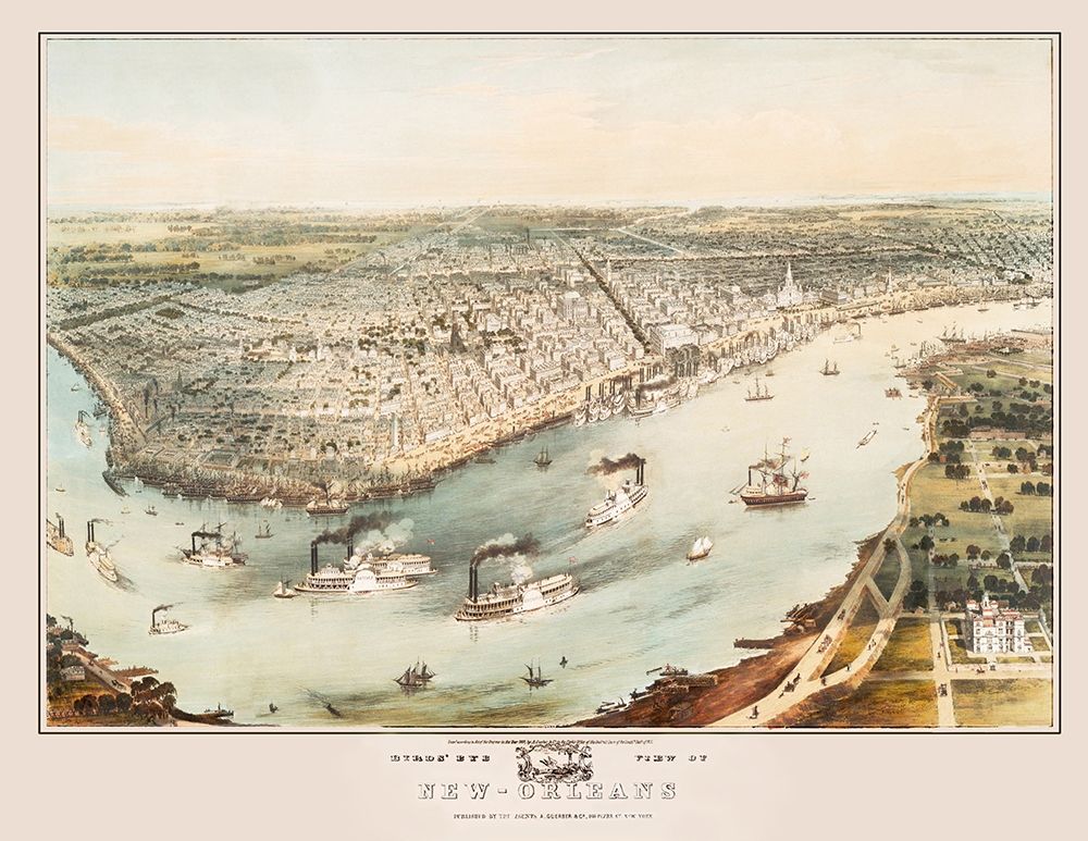 New Orleans Louisiana - Guerber 1851 art print by Guerber for $57.95 CAD