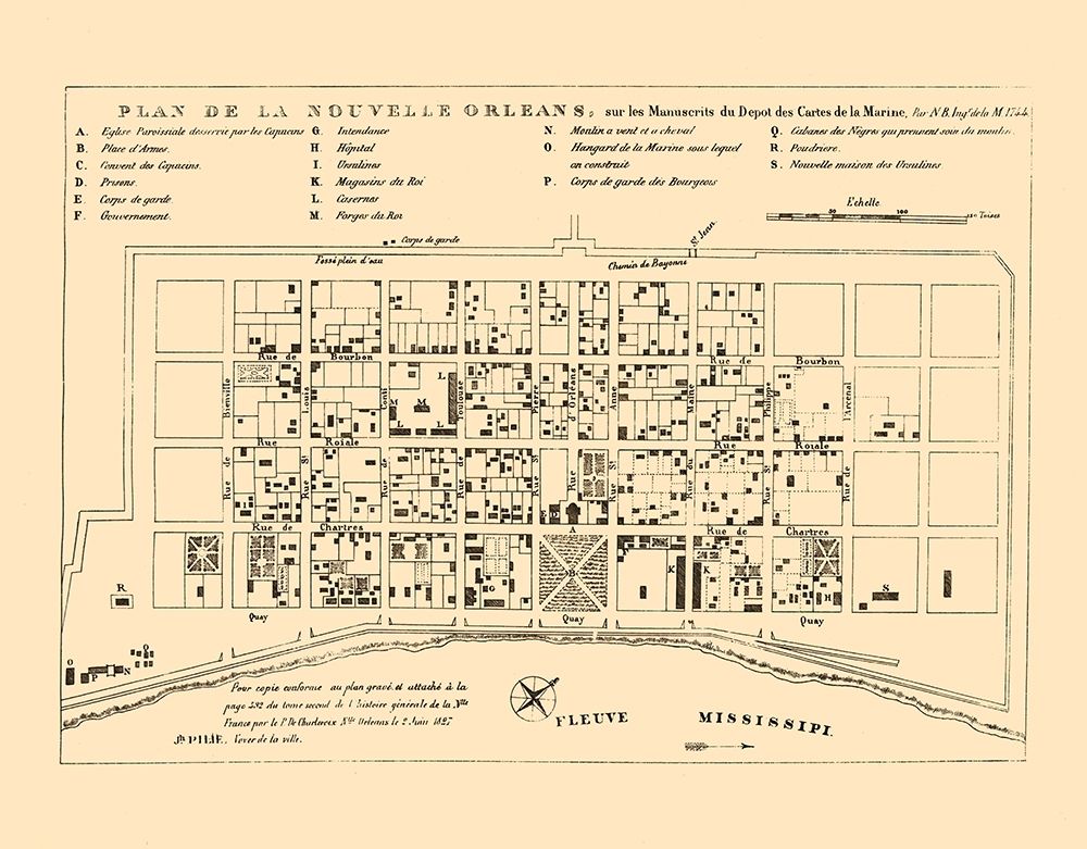 New Orleans Louisiana - Bellin 1744 art print by Bellin for $57.95 CAD