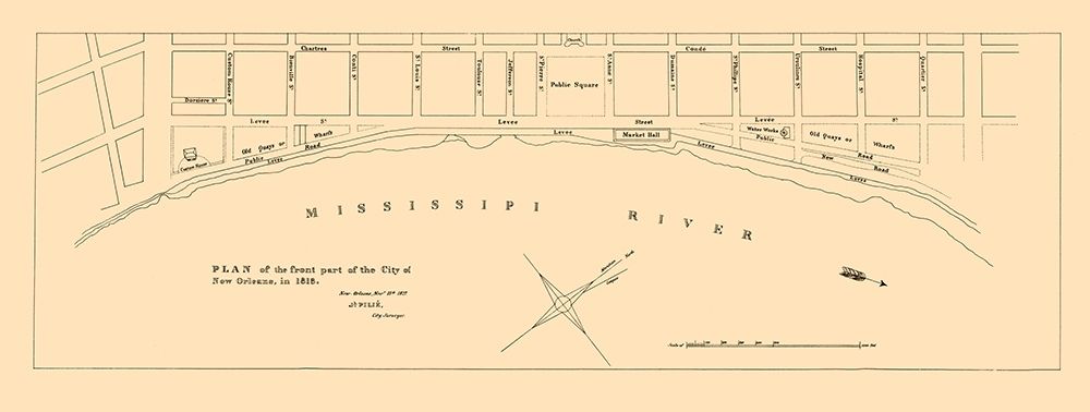 New Orleans Louisiana Front Part - Pille 1828 art print by Pille for $57.95 CAD