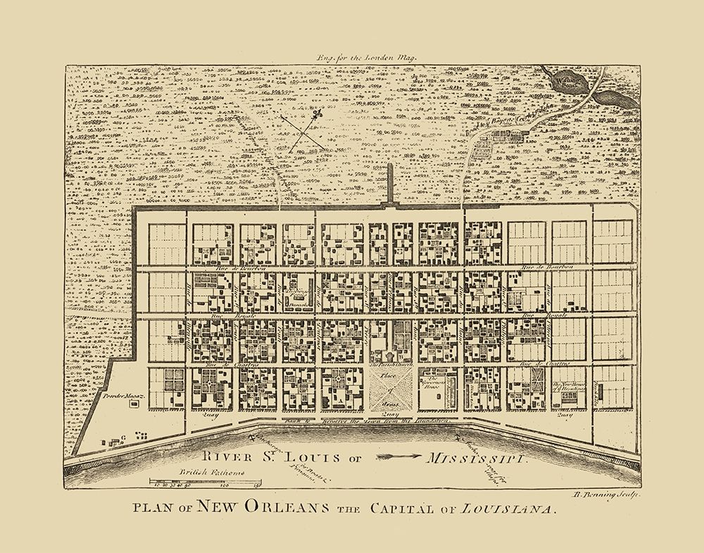 New Orleans Louisiana - Benning 1761 art print by Benning for $57.95 CAD