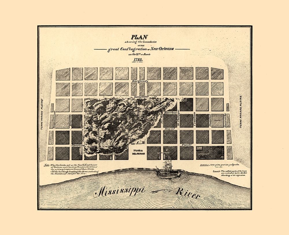 New Orleans Louisiana -1788 art print by Unknown for $57.95 CAD